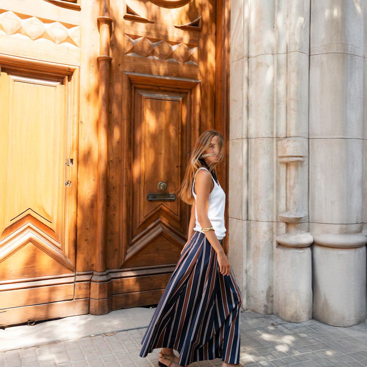 ESEOESE - Falda Rayas 100% Algodón Mujer Eseoese