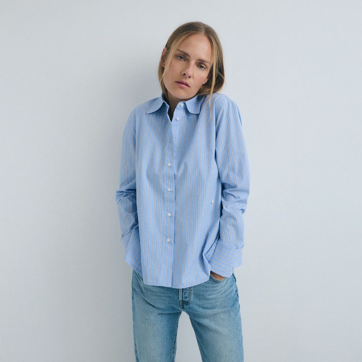 ESEOESE - Camisa Cruzada Rayas 100% Algodón Mujer Eseoese