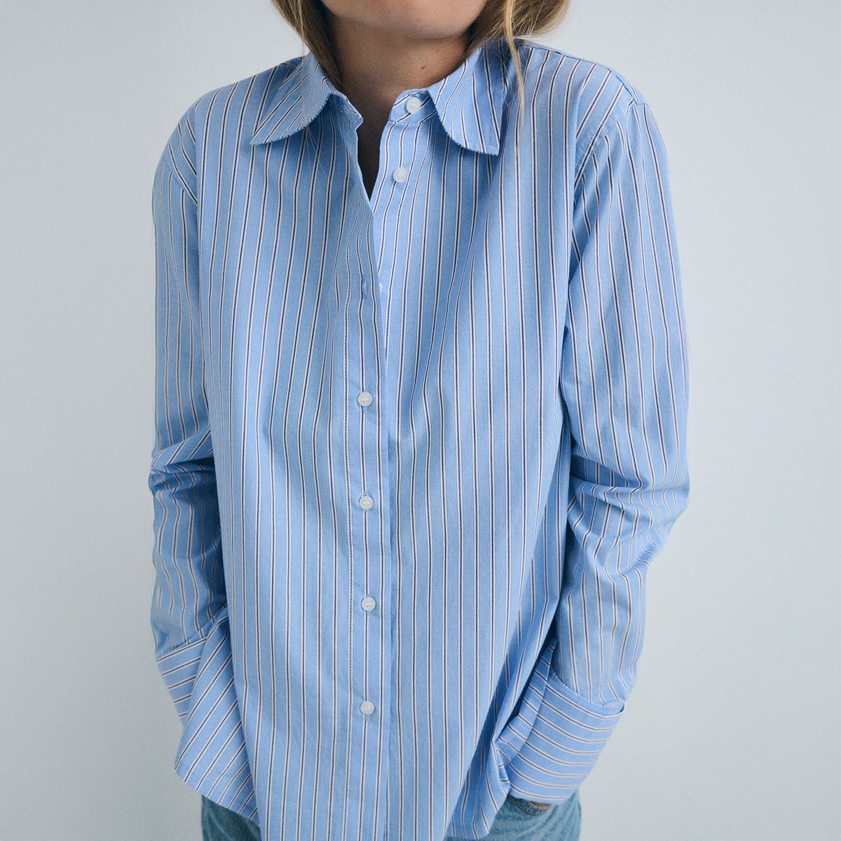 ESEOESE - Camisa Cruzada Rayas 100% Algodón Mujer Eseoese