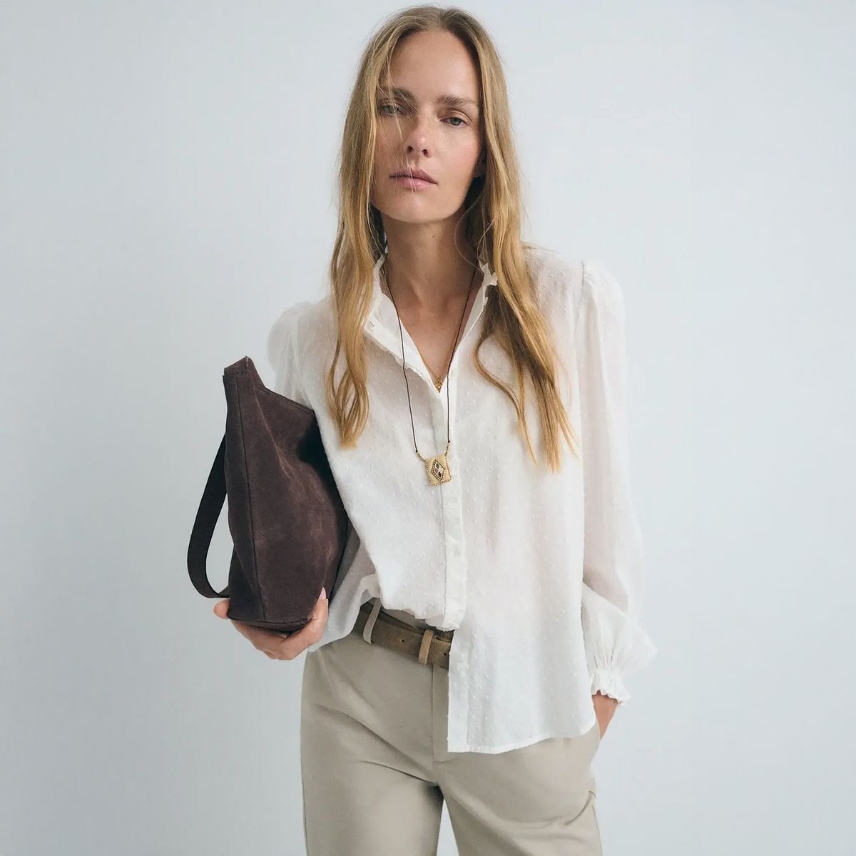 ESEOESE - Blusa Volantes 100% Algodón Mujer Eseoese