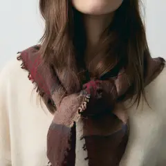 ESEOESE - Bufanda Cuadros 100% Lana Mujer