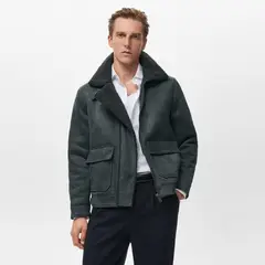 MANGO MAN - Chaqueta Doble Faz Interior Borreguito Hombre