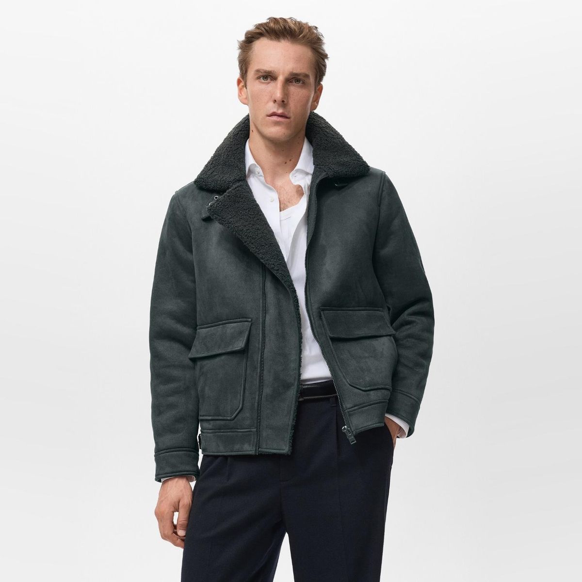 MANGO MAN - Chaqueta Doble Faz Interior Chiporro Hombre Mango Man