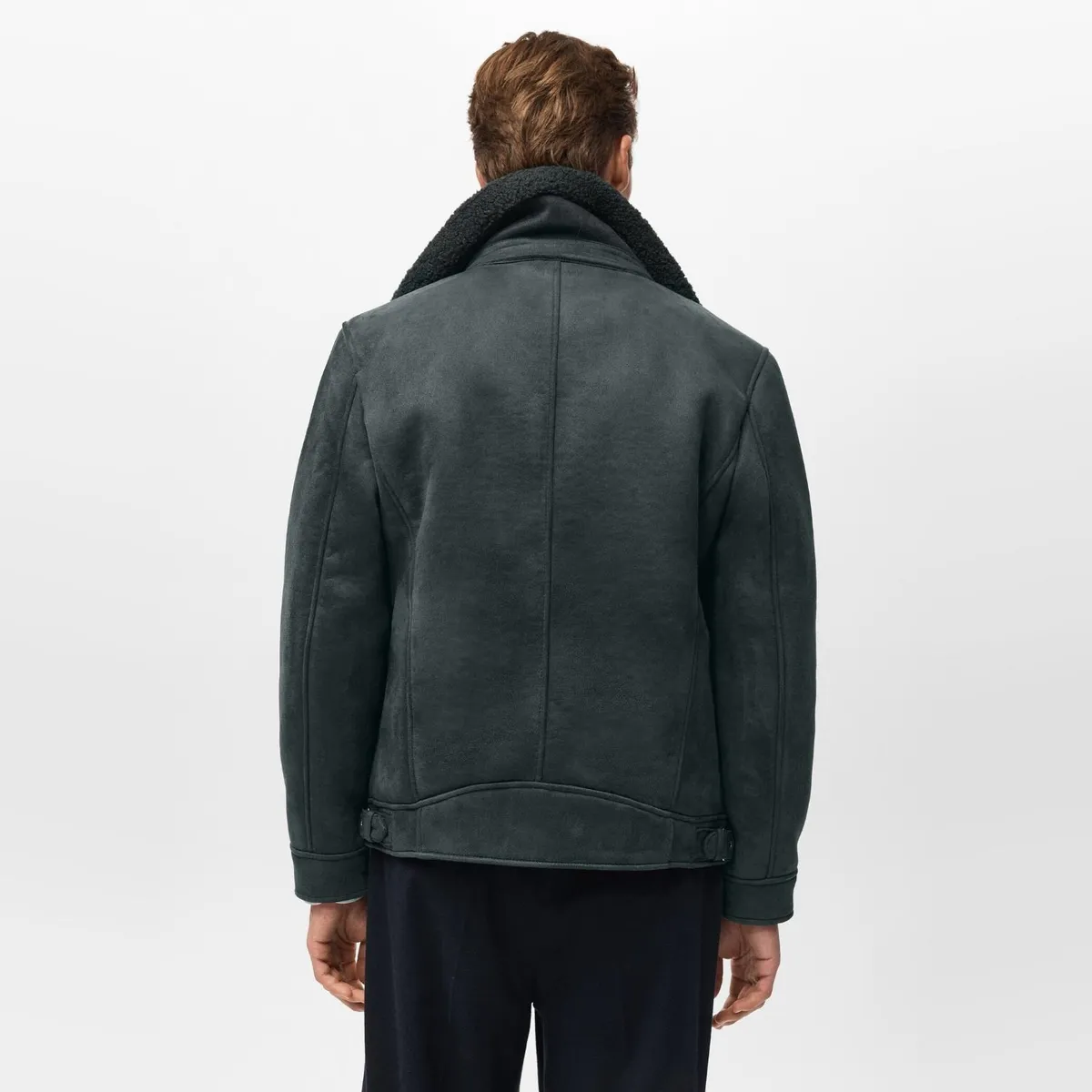 MANGO MAN - Chaqueta Doble Faz Interior Borreguito Hombre Mango Man