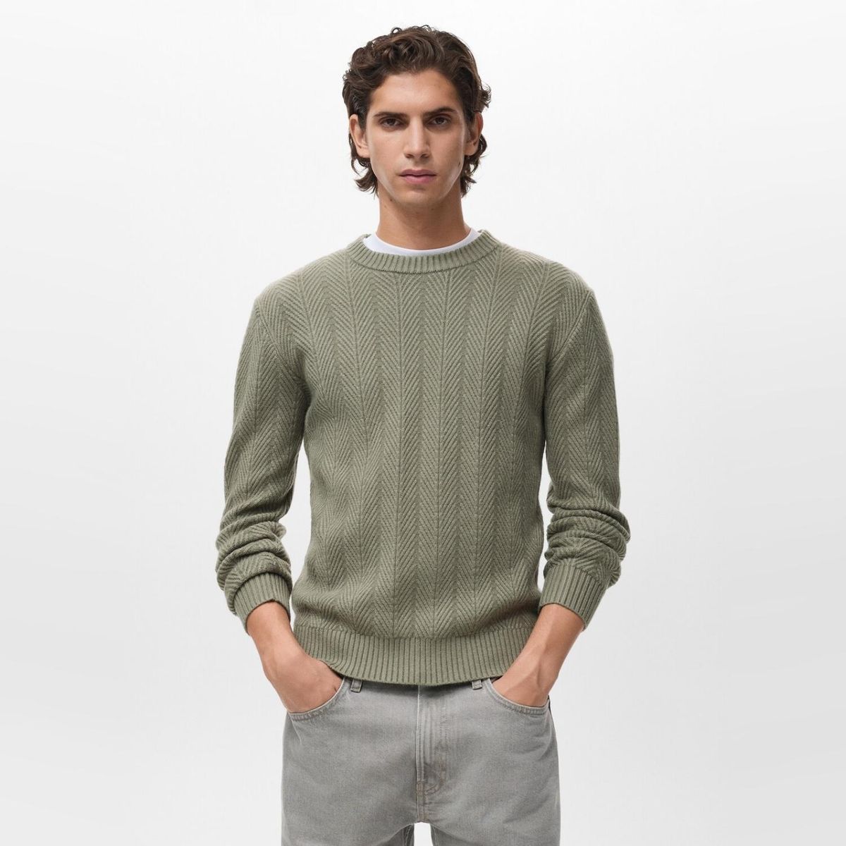 MANGO MAN - Sweater Estructura Espiga Hombre Mango Man