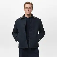 MANGO MAN - Chaqueta Acolchada Cuello Pana Hombre