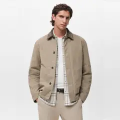 MANGO MAN - Chaqueta Acolchada Cuello Pana Hombre