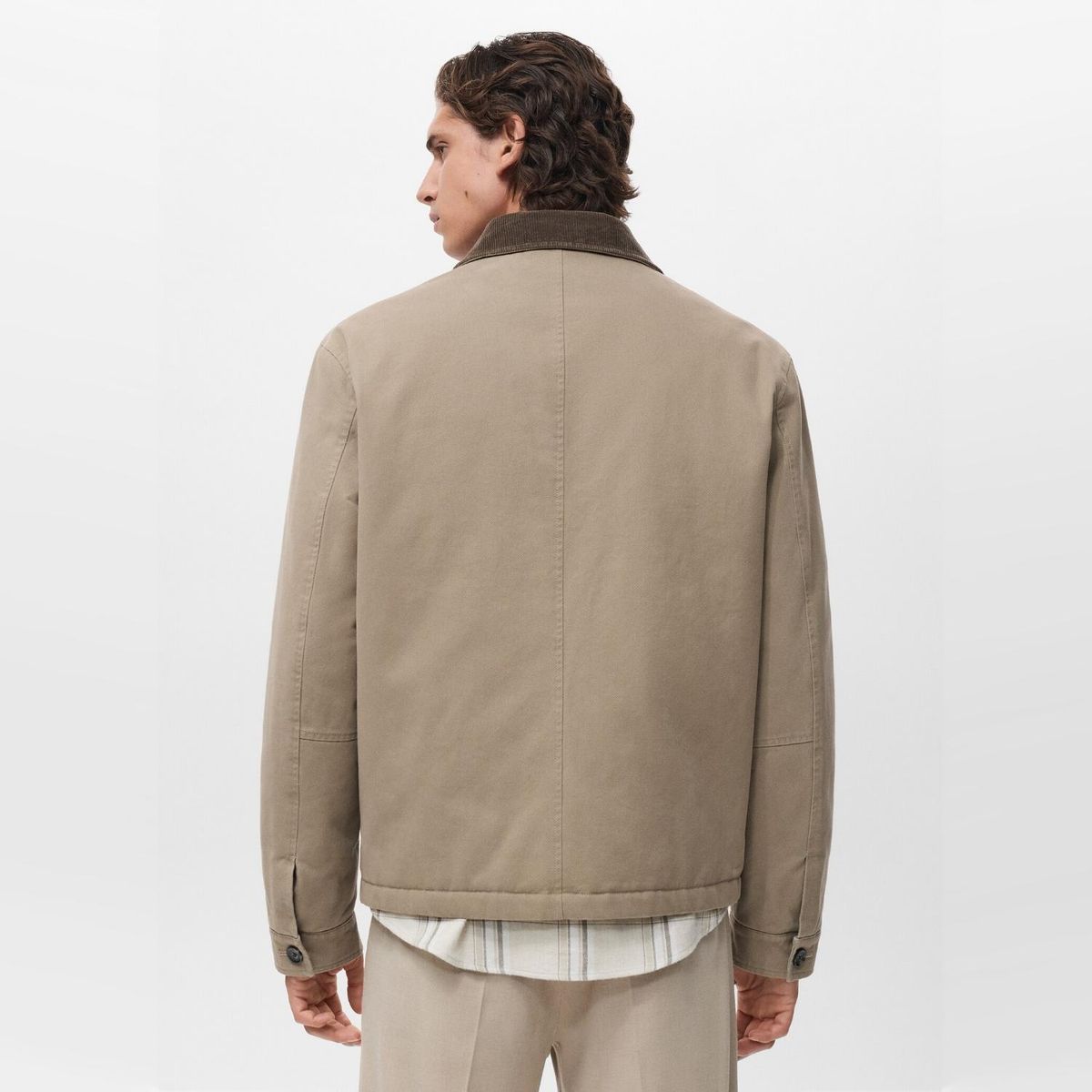MANGO MAN - Chaqueta Acolchada Cuello Pana Hombre Mango Man