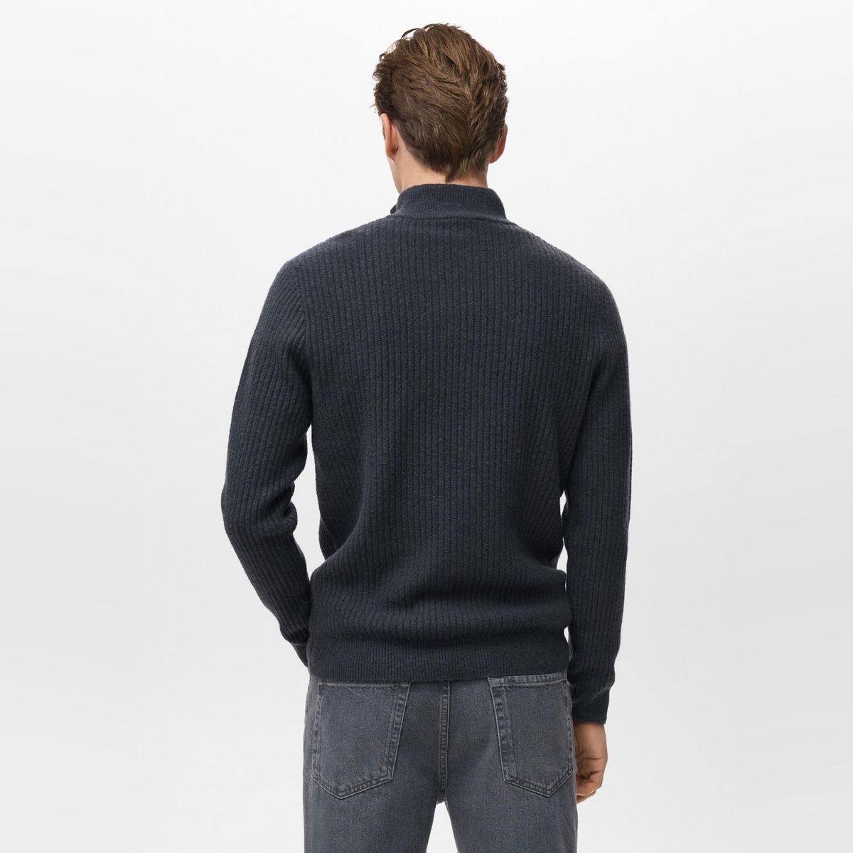 MANGO MAN - Sweater Canalé Cuello Cierre Hombre Mango Man