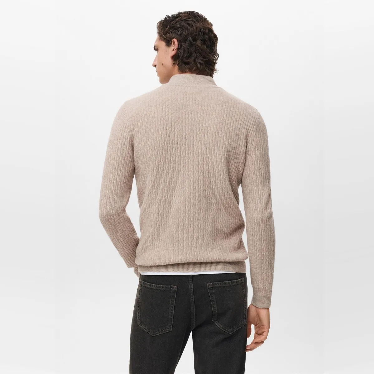 MANGO MAN - Sweater Canalé Cuello Cierre Hombre Mango Man