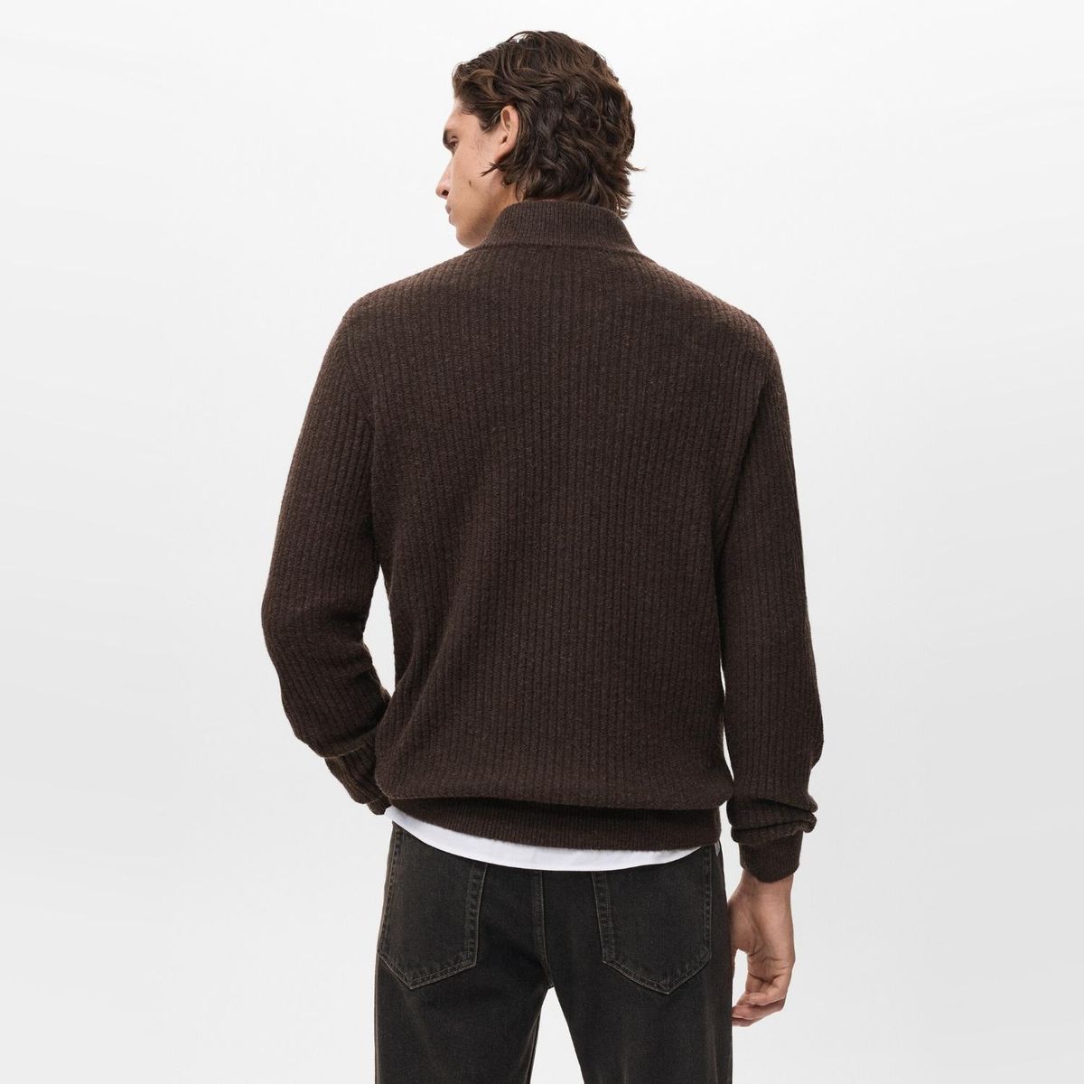 MANGO MAN - Sweater Canalé Cuello Cierre Hombre Mango Man