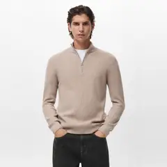 MANGO MAN - Sweater Canalé Cuello Cierre Hombre