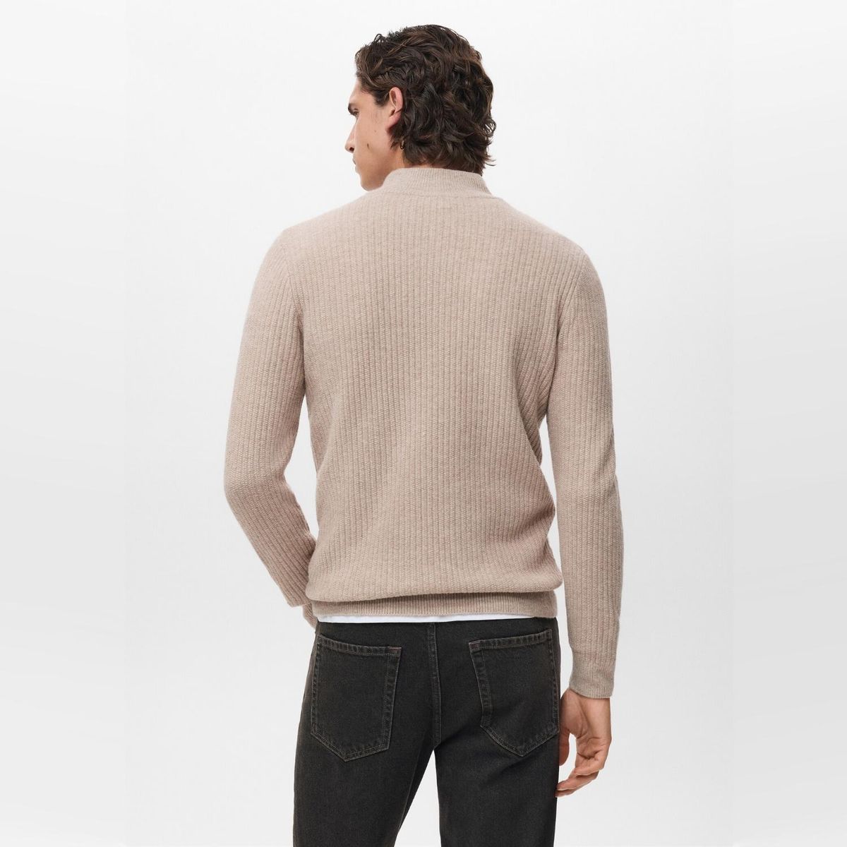 MANGO MAN - Sweater Canalé Cuello Cierre Hombre Mango Man