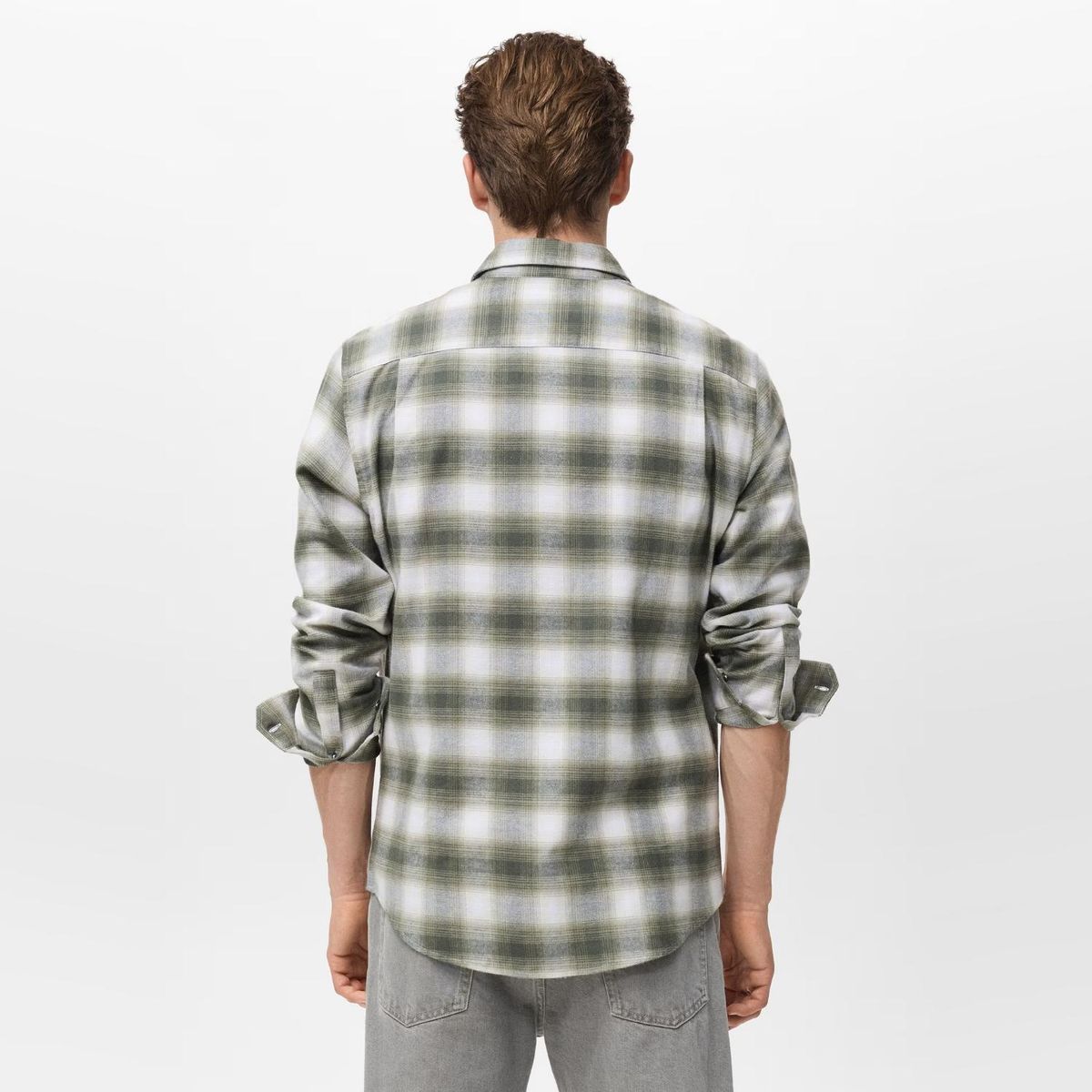 MANGO MAN - Sobrecamisa 100% Algodón Franela Cuadros Hombre Mango Man