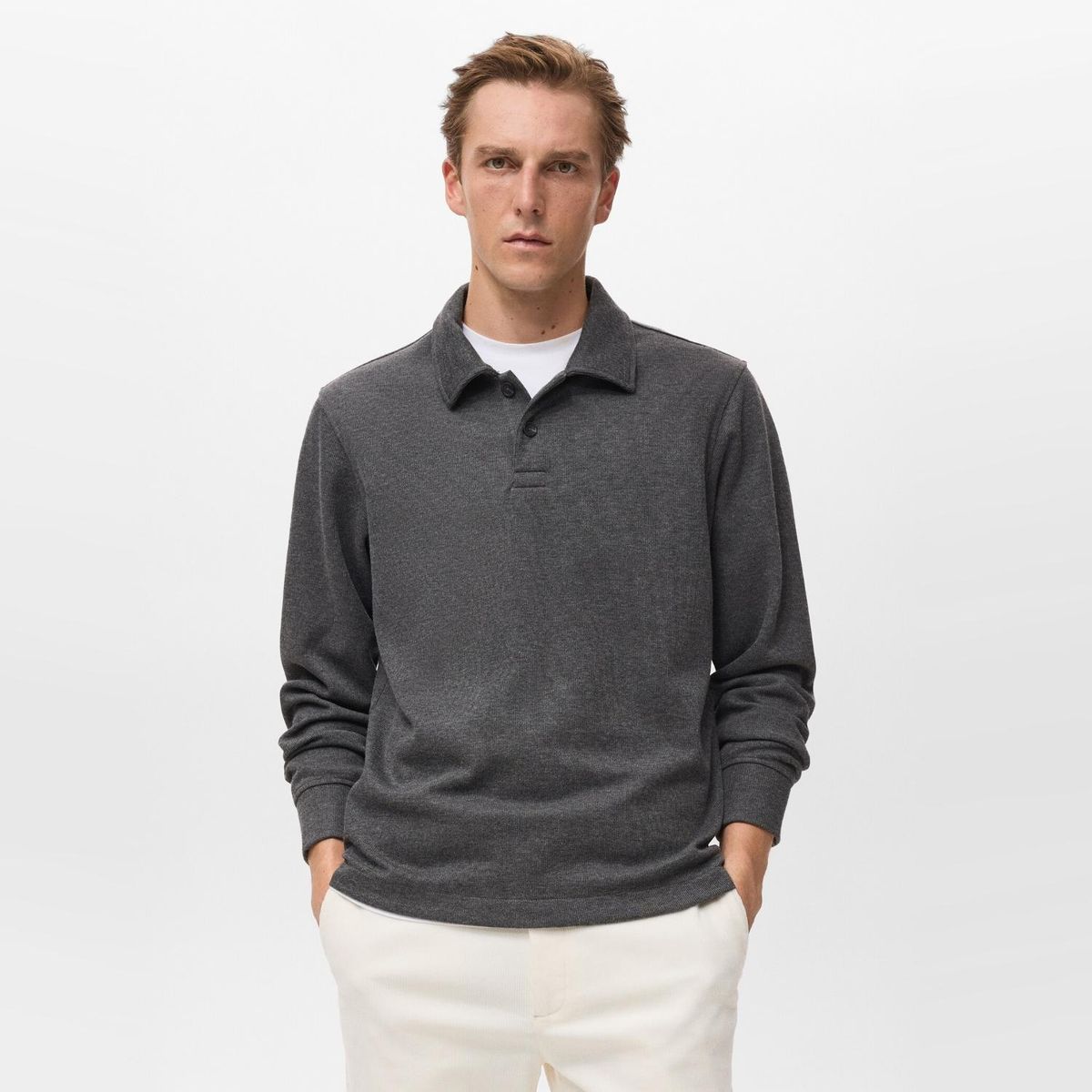 MANGO MAN - Polerón Polo Regular Fit Hombre Mango Man