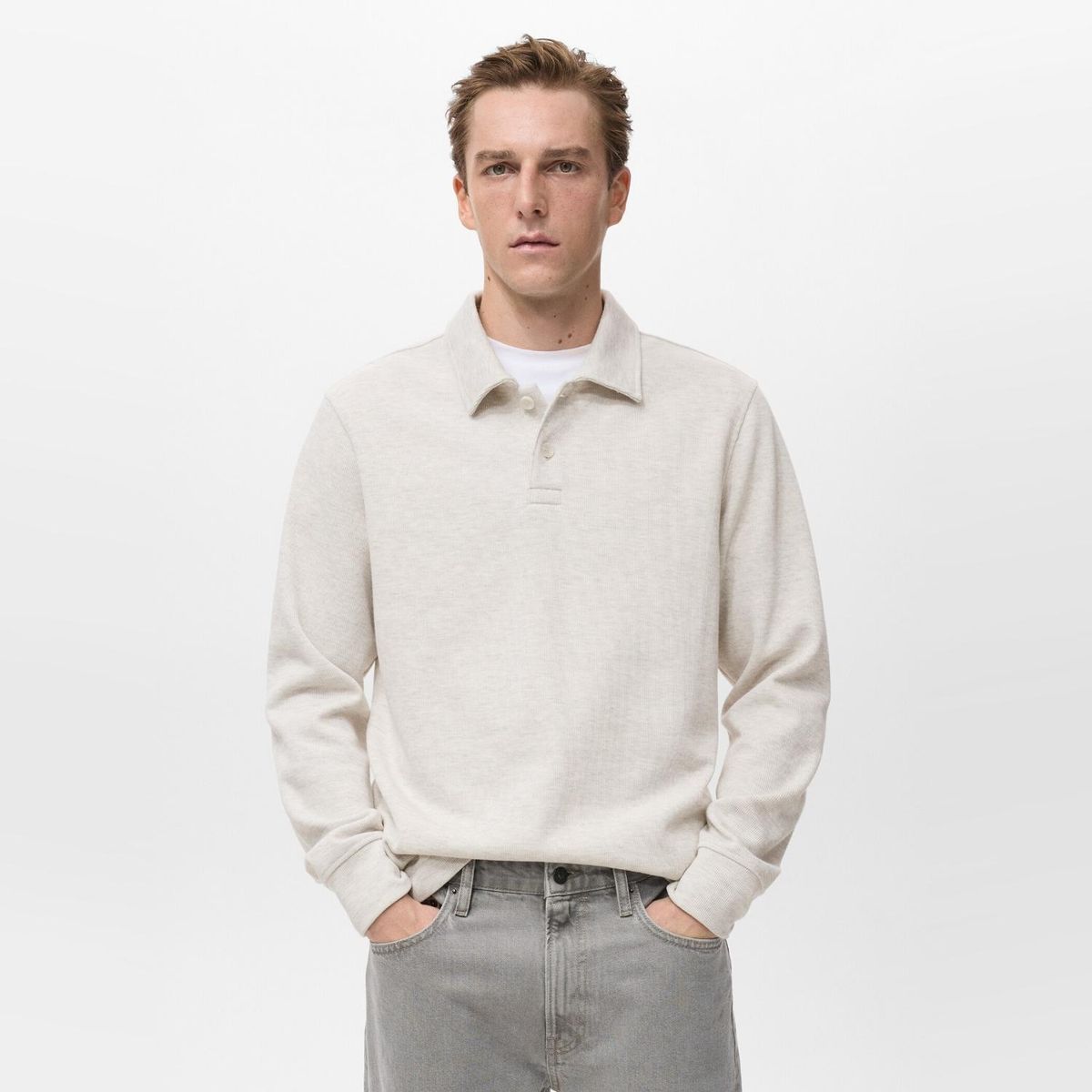 MANGO MAN - Polerón Polo Regular Fit Hombre Mango Man
