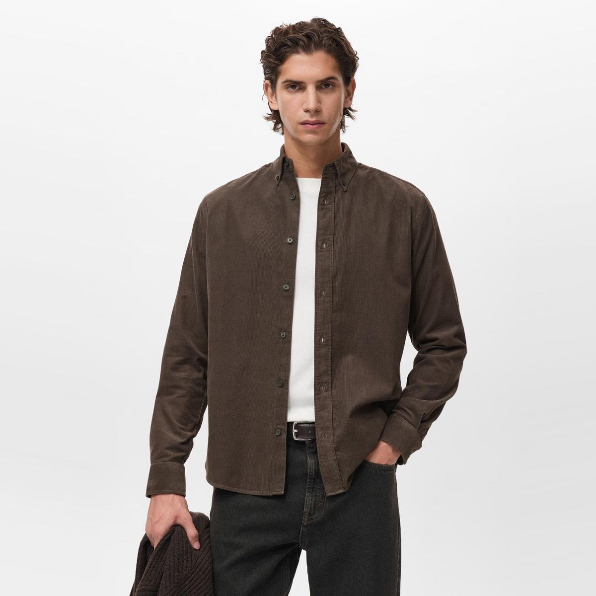 MANGO MAN - Camisa Cotelé Classic Fit Hombre Mango Man