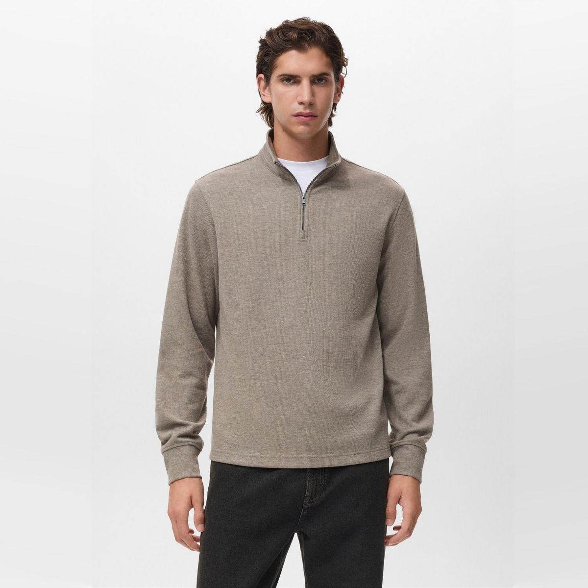 MANGO MAN - Polerón Cierre Regular Fit Hombre Mango Man