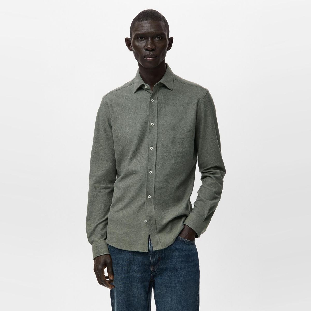 MANGO MAN - Camisa 100% Algodón Slim Fit Hombre Mango Man