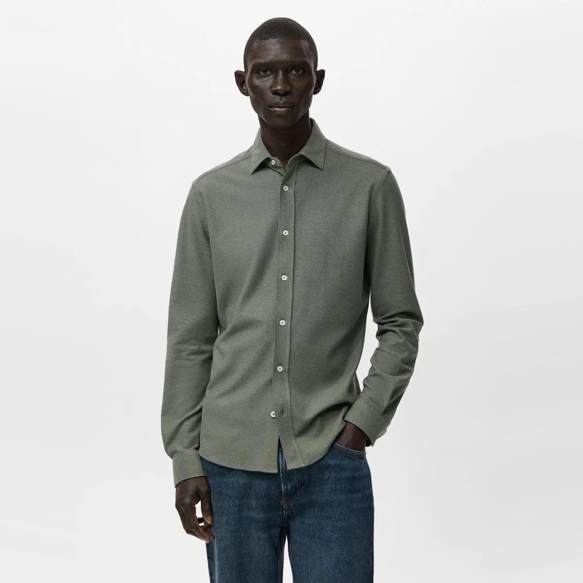 MANGO MAN - Camisa 100% Algodón Slim Fit Hombre Mango Man