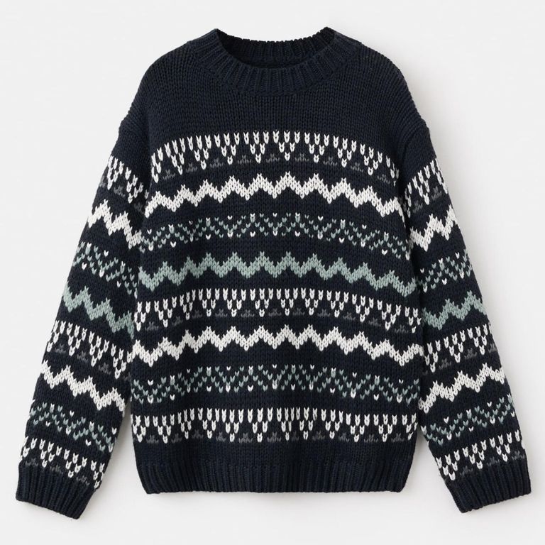 MANGO KIDS Sweater Punto Cenefas Niño