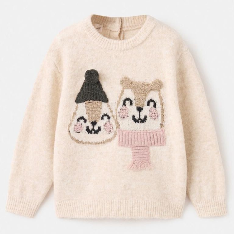 Sweater Punto Bordado Bebé Niña