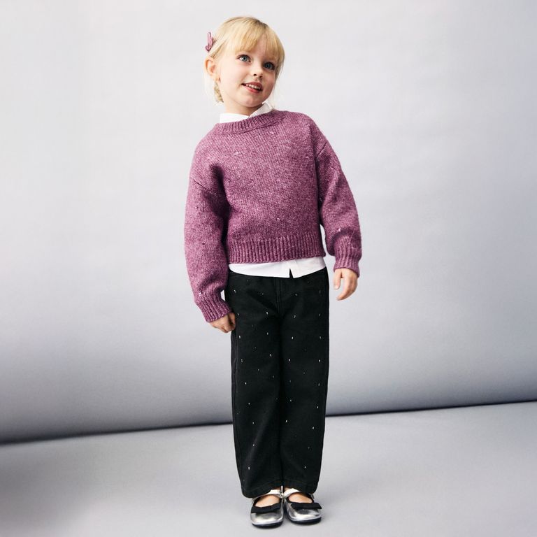 Jeans Rectos Strass Bebé Niña