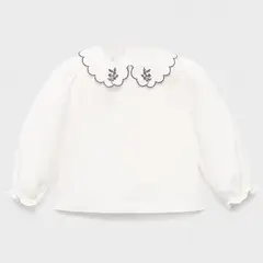 MANGO KIDS - Blusa Cuello Babydoll Bordada Bebé Niña