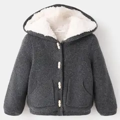 MANGO KIDS - Cárdigan Borreguito Capucha Unisex Bebé