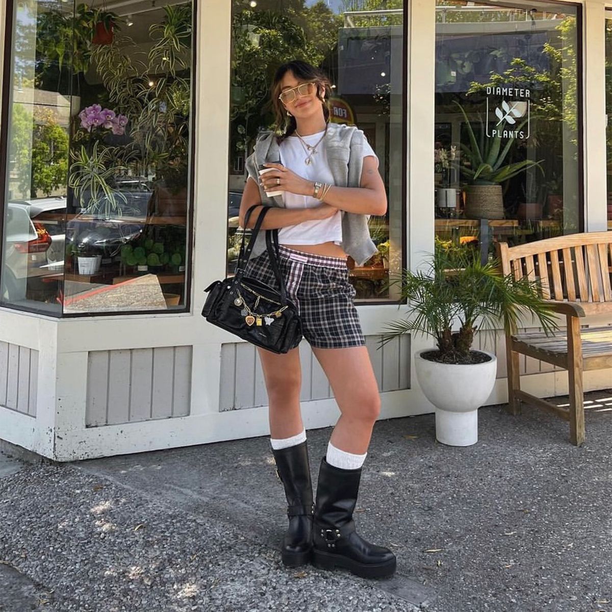 HAND OVER - Short Cuadros Darío Mujer Hand Over