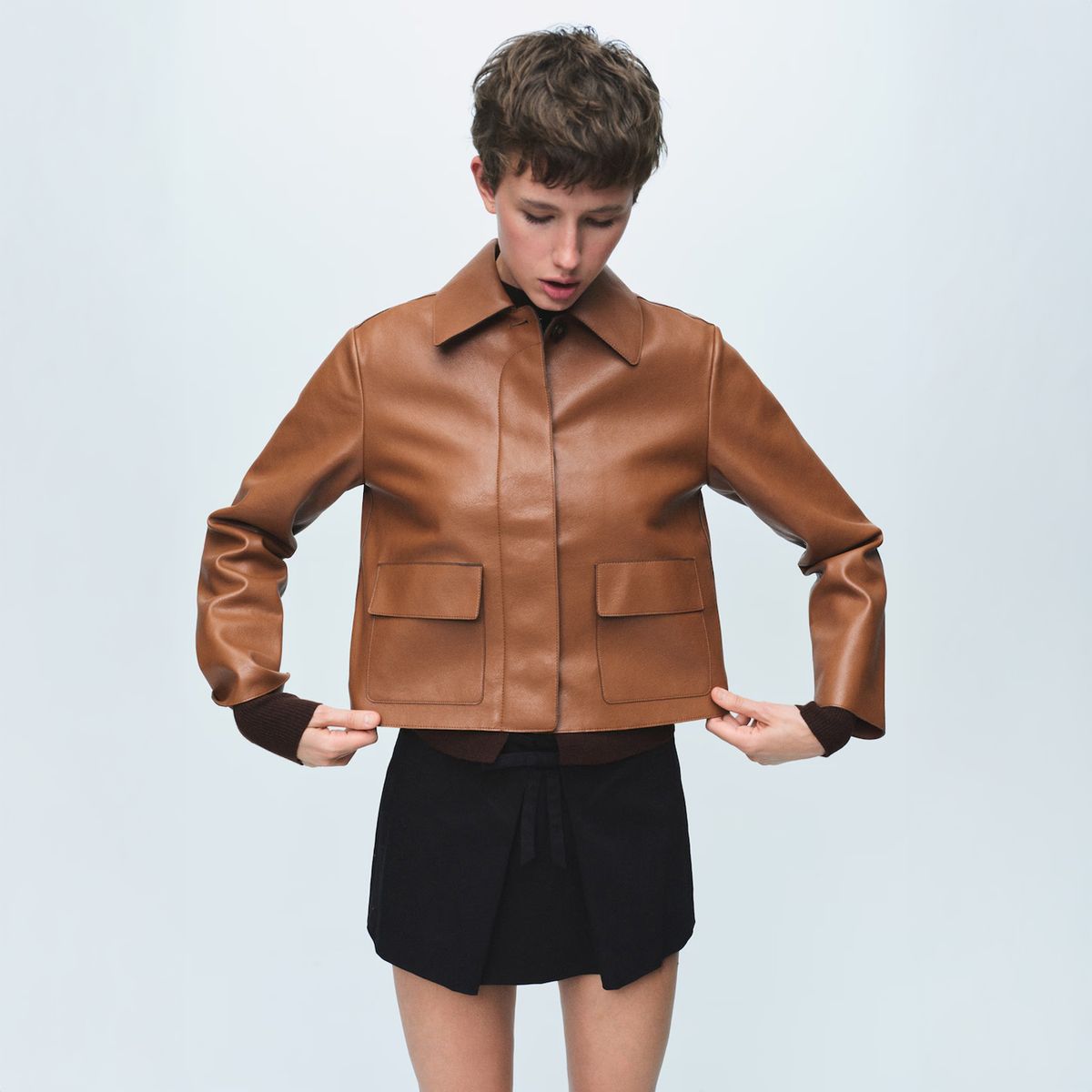 MANGO - Chaqueta Cuero Effect Mujer Mango