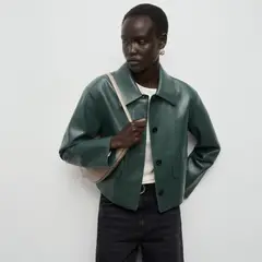 MANGO - Chaqueta Cuero Effect Mujer