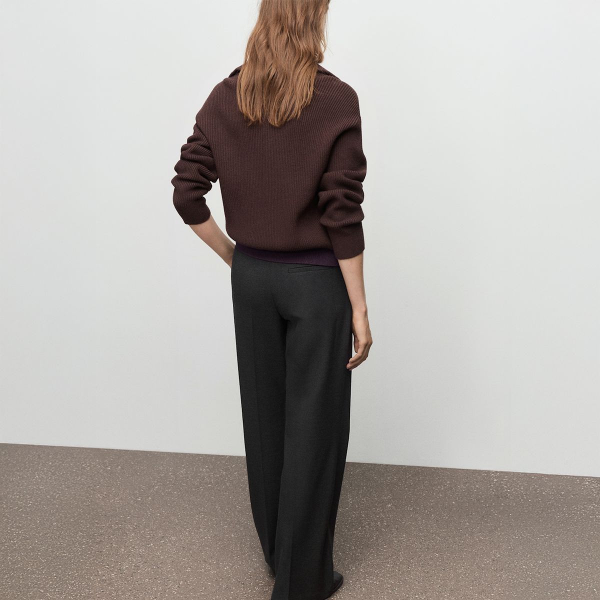 MANGO - Pantalón Recto Cinturón Mujer Mango