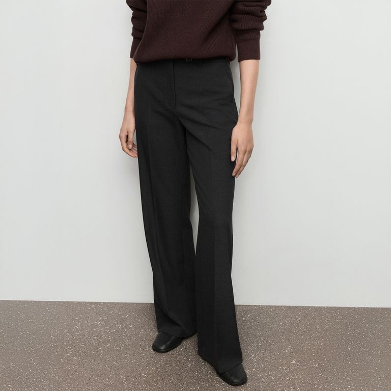MANGO Pantalón Recto Cinturón Mujer
