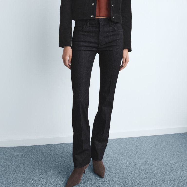 Jeans Flare Tiro Medio Mujer
