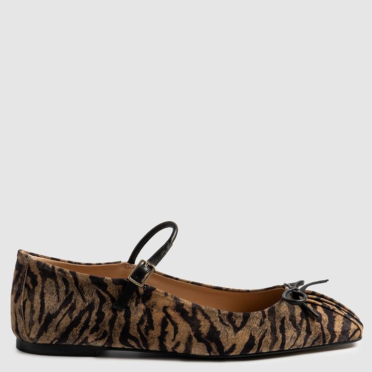 Ballerina Mujer Cuero Animal Print