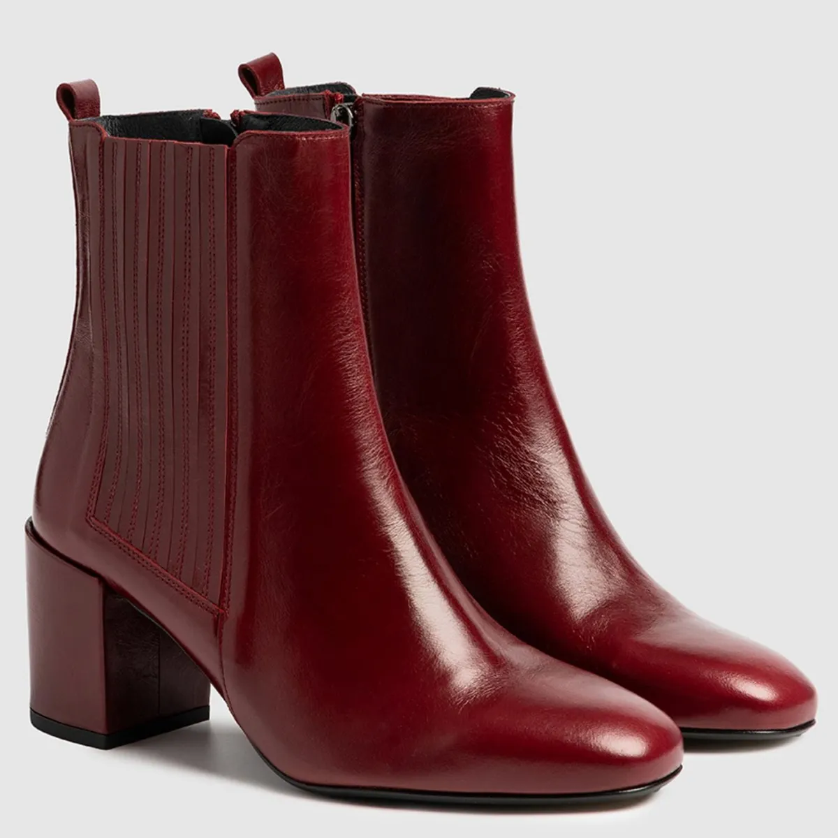 DANSI - Botín Mujer Cuero Burdeo Dansi