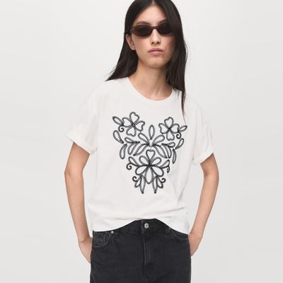 Imagen 1 del producto Polera Algodón Bordado Floral Mujer