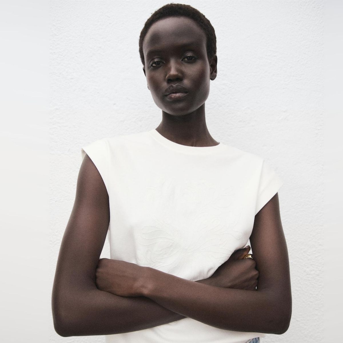 MANGO - Polera Sin Mangas Algodón Mujer Mango