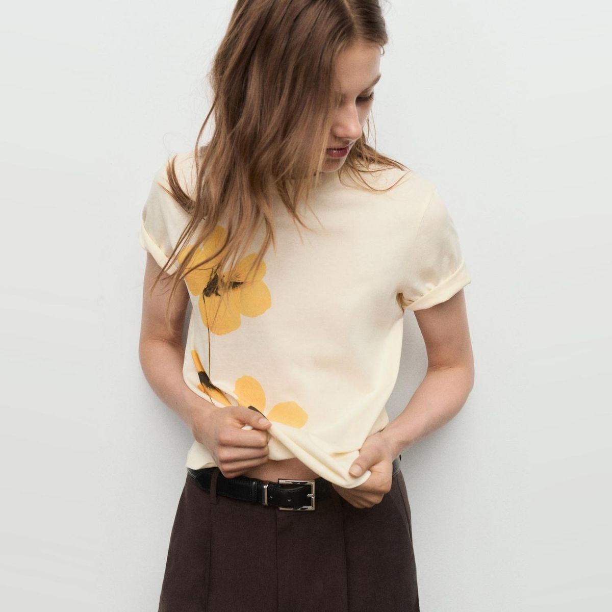 MANGO - Polera Estampado Floral Mujer Mango