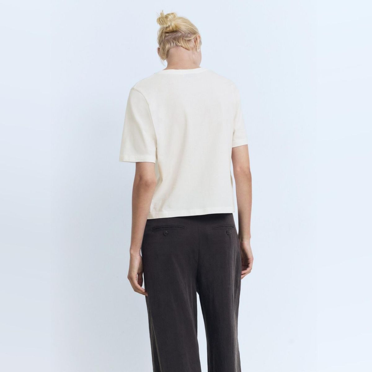 MANGO - Polera Algodón Estampada Mujer Mango