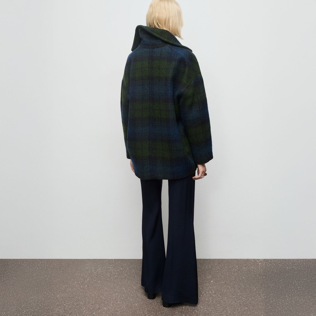 MANGO - Abrigo Cuadros Oversize Mujer Mango