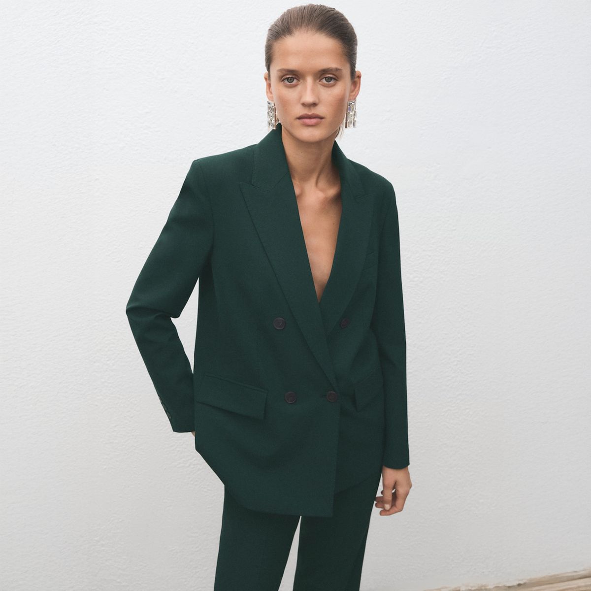 MANGO - Blazer Traje Doble Botonadura Mujer Mango