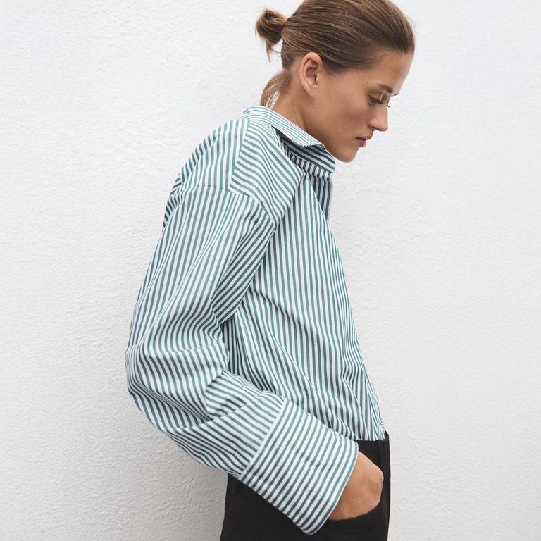 MANGO Camisa Rayas Oversize Mujer