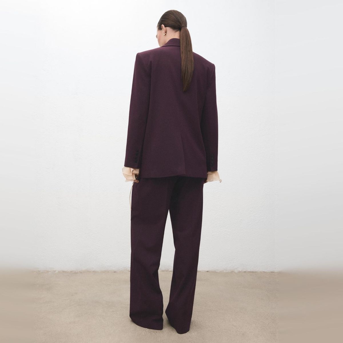 MANGO - Pantalón Wide Leg Pinzas Tiro Medio Mujer Mango