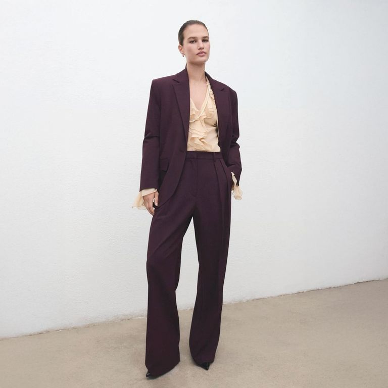 MANGO Blazer Traje Recta Mujer