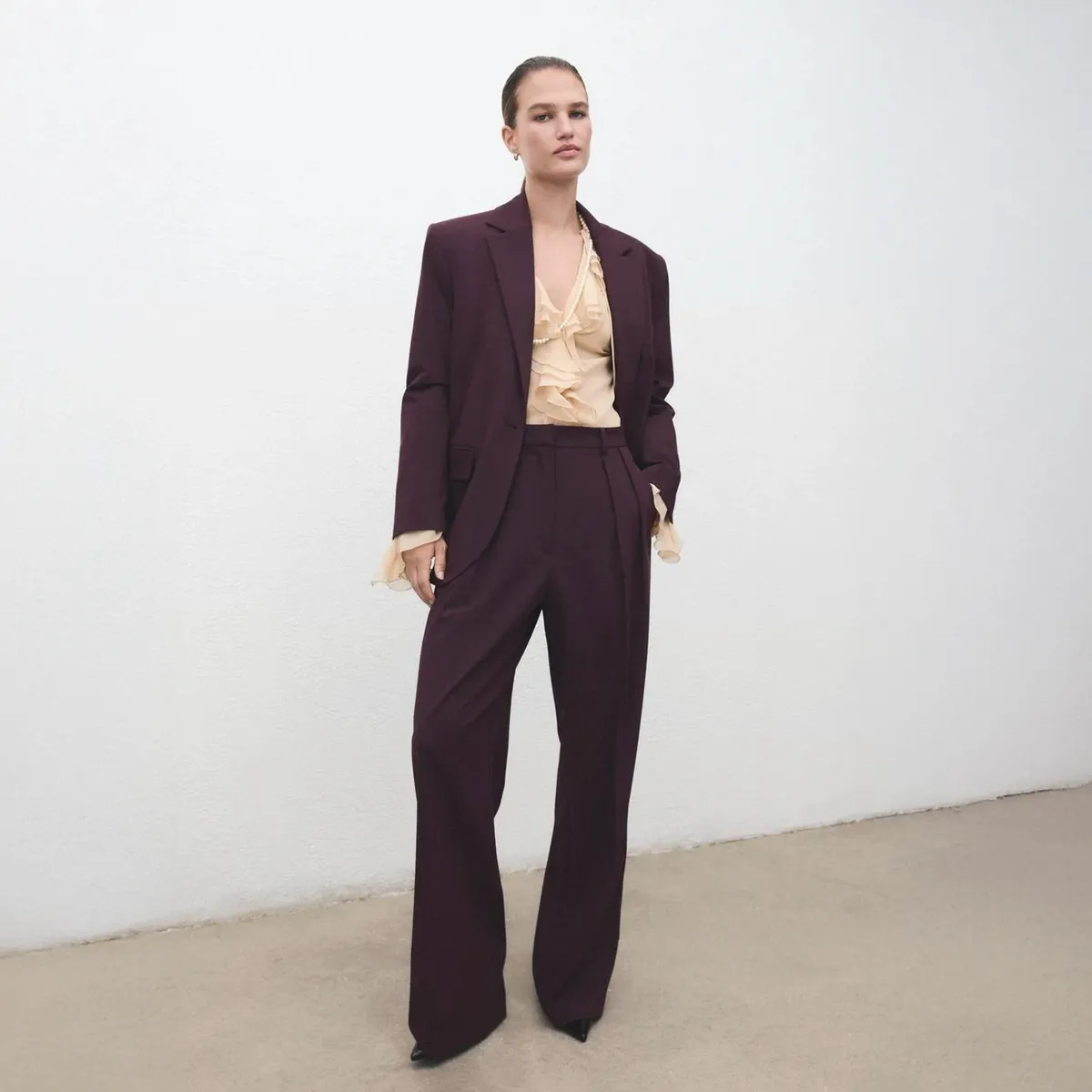 MANGO - Blazer Traje Recta Mujer Mango