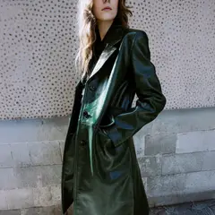 MANGO - Abrigo Efecto Piel Largo Mujer