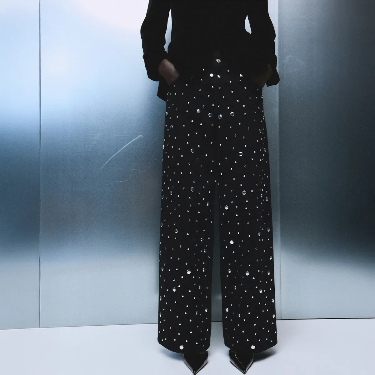 MANGO - Jeans Straight Tachuelas Mujer Mango