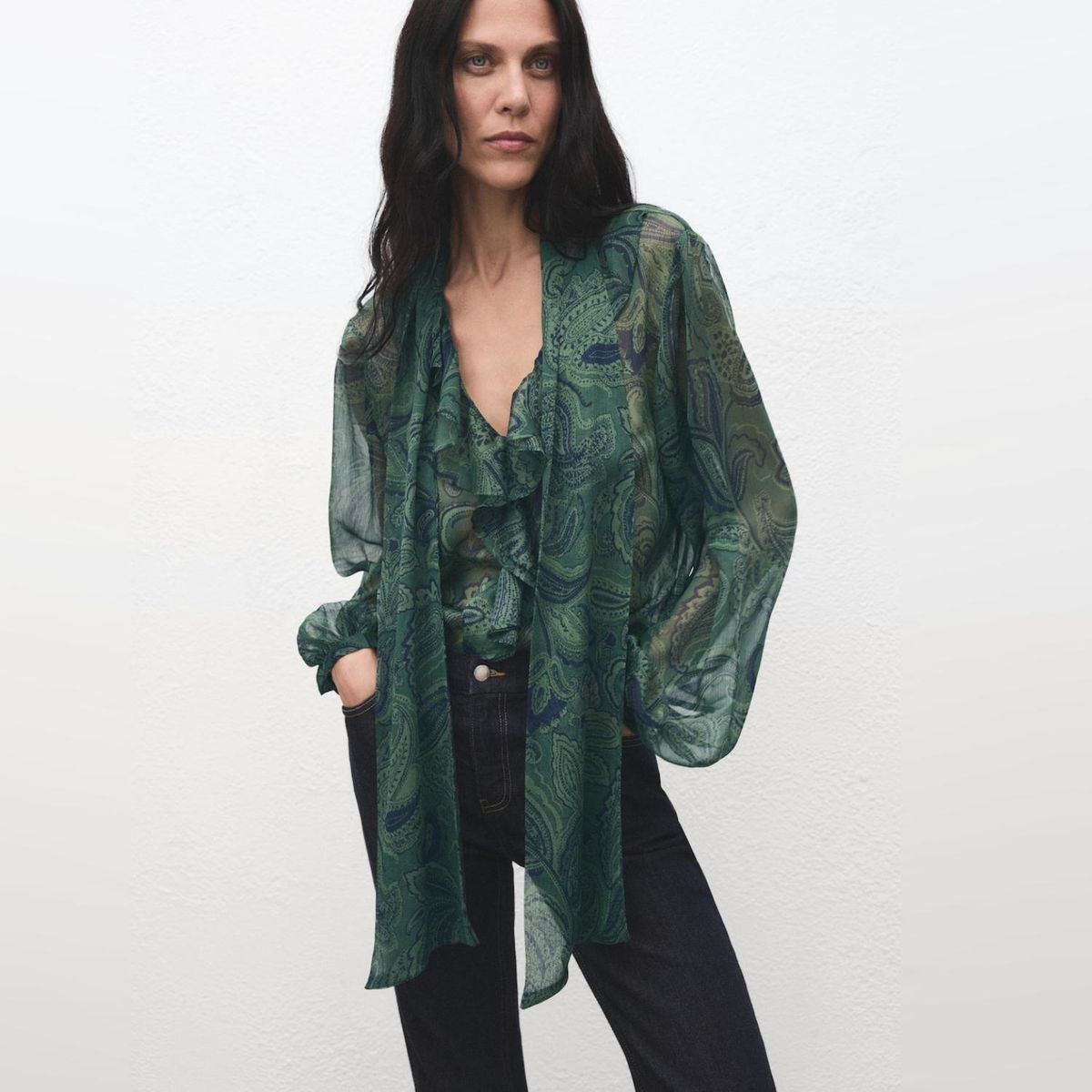 MANGO - Blusa Paisley Fular Mujer Mango